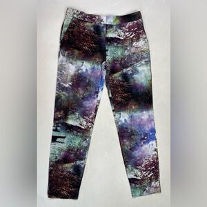 ZARA Abstract Crop Pants Women Small Multicolor
